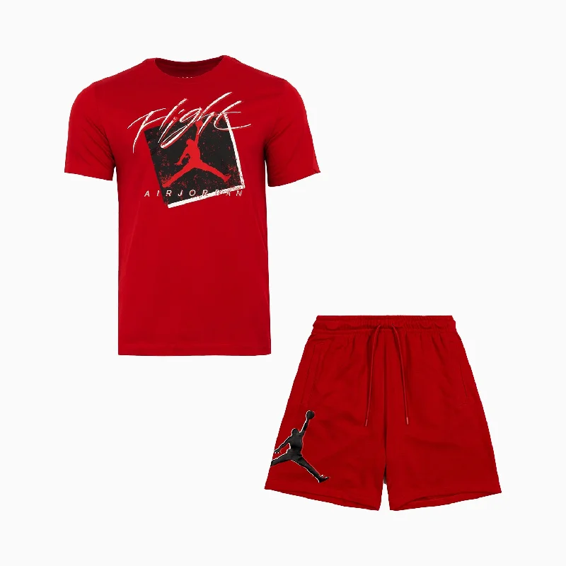 short sleeve sportswear t-shirt -Men's Jordan Essentials Fleece Shorts And T Shirt Outfit