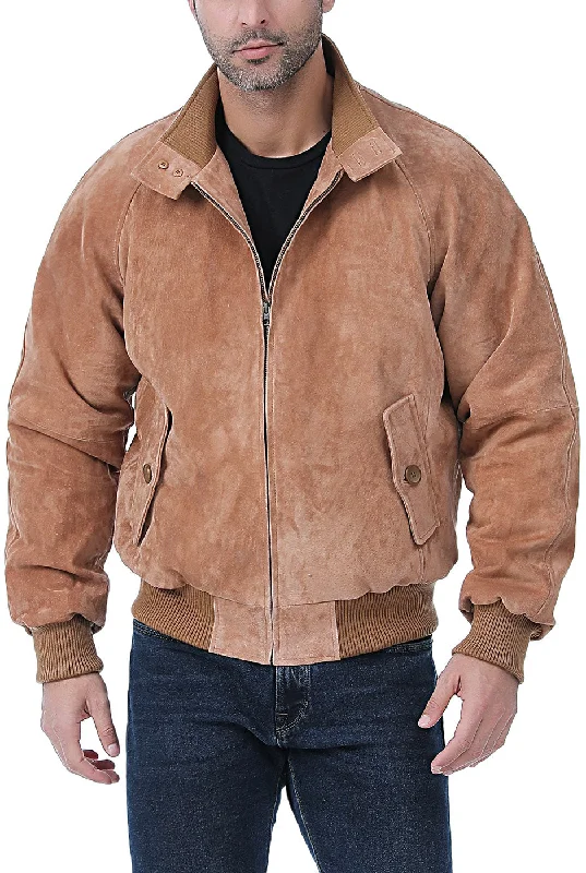 women’s sleek zip-up jacket-Landing Leathers Men WWII Suede Leather Bomber Jacket