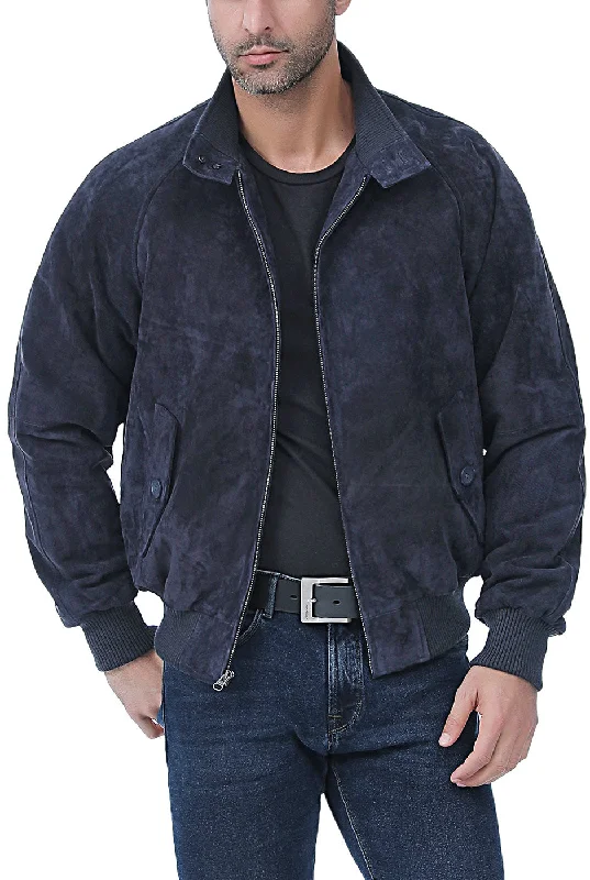 performance puffer jacket for men-Landing Leathers Monogram Collection Men WWII Suede Leather Bomber Jacket