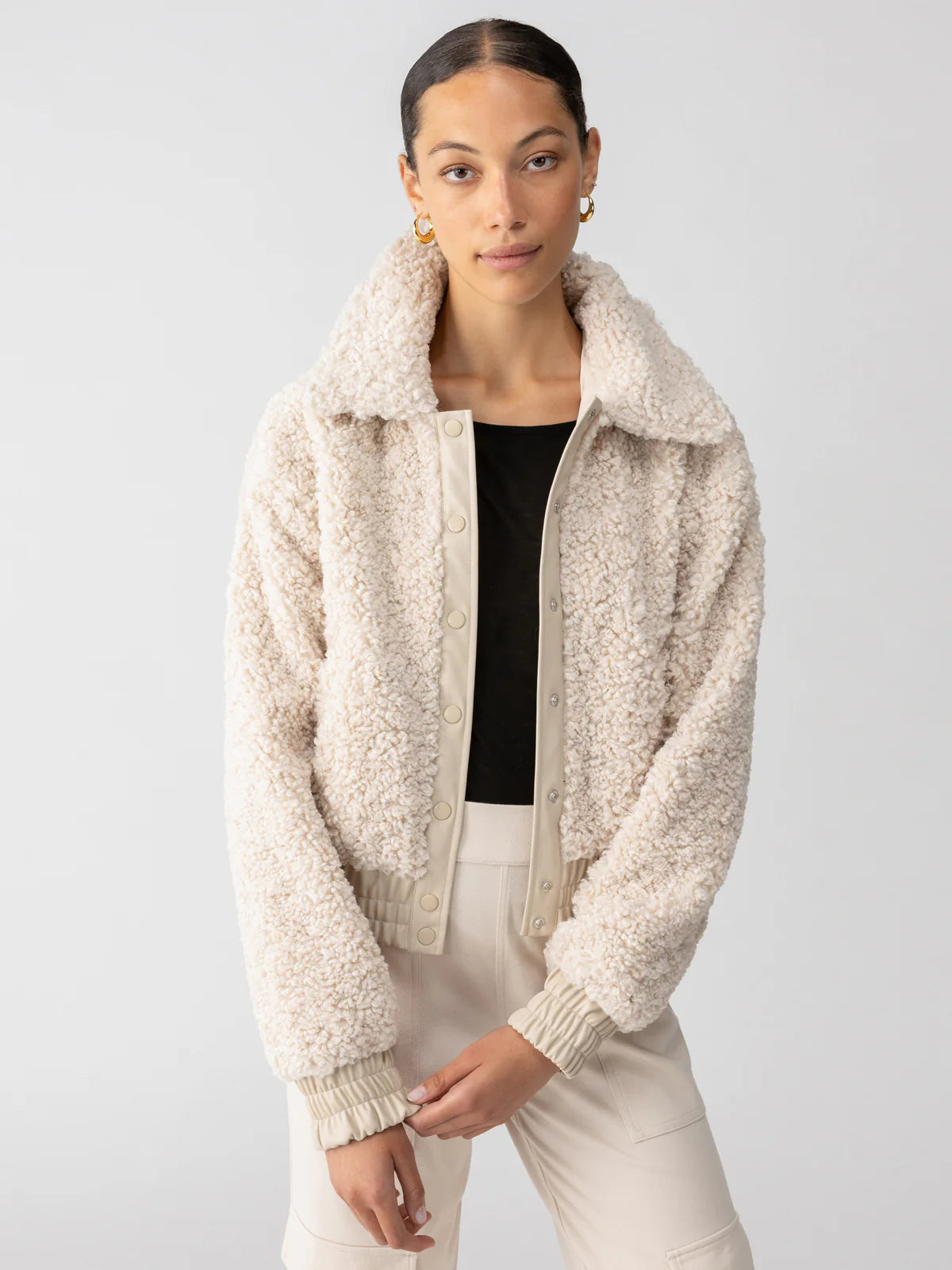 women’s casual jacket for winter-Libby Sherpa Jacket Toasted Almond