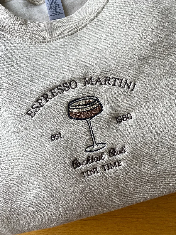 hoodie for casual days in winter -Martini Embroidered Sweatshirt