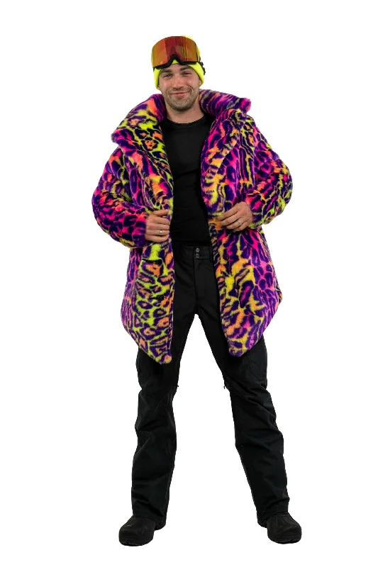 stylish jacket with adjustable fit-Men's Duke Coat in "Neon Cheetah"