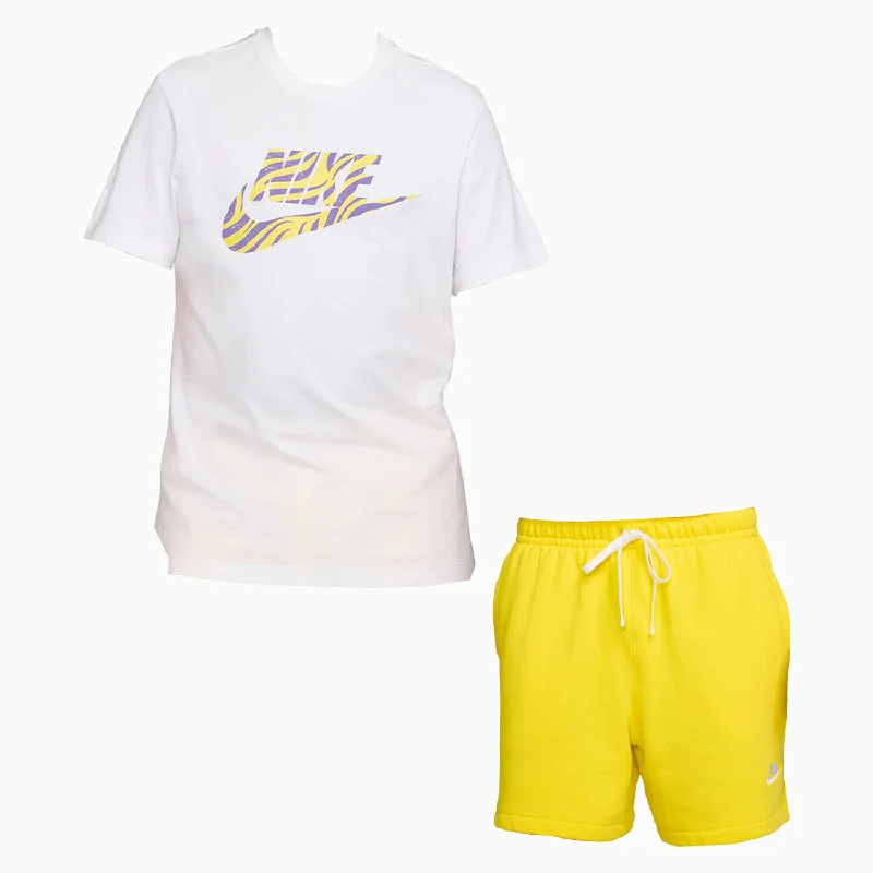 short sleeve denim shirt -Men's Nike Sportswear T Shirt And Shorts Outfit