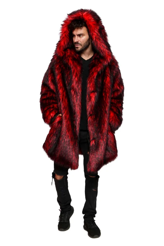 versatile winter coat for all occasions-Men's Short Playa Coat in "Red Wolf"