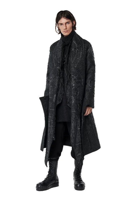 men’s cold-weather fleece jacket-Nasrani Men's Long Coat