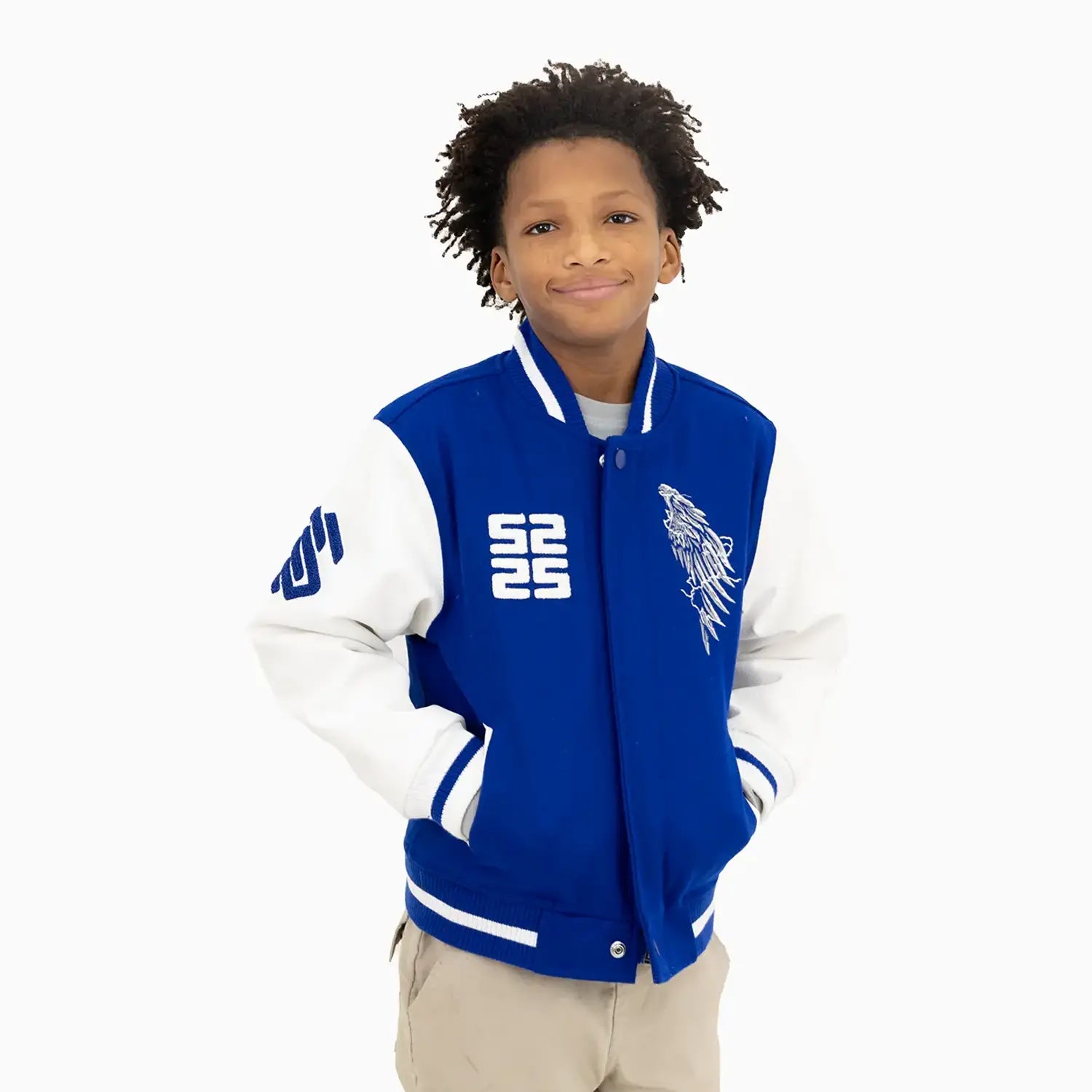 cozy jacket for extreme winter weather-Kid's Wings Wool Varsity Jacket