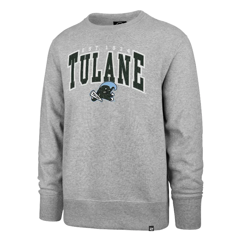 hoodie with customizable designs -TULANE GREEN WAVE VARSITY BLOCK '47 HEADLINE CREW