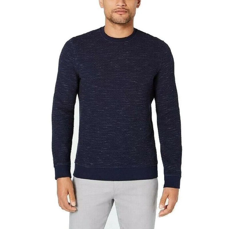 wool sweater for easy layering-Alfani Men's Heathered Sweatshirt Blue Size X-Large