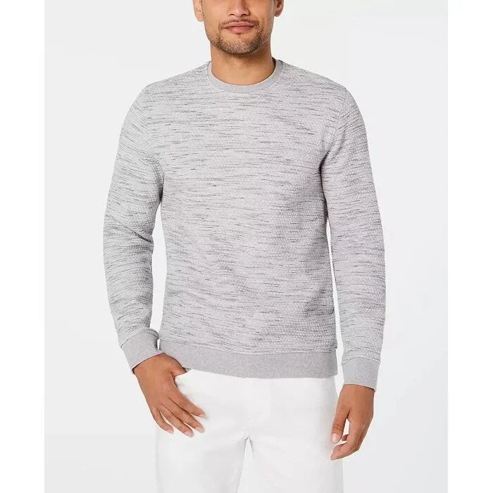 luxury cashmere sweater for colder months-Alfani Men's Heathered Sweatshirt Grey Size X-Large