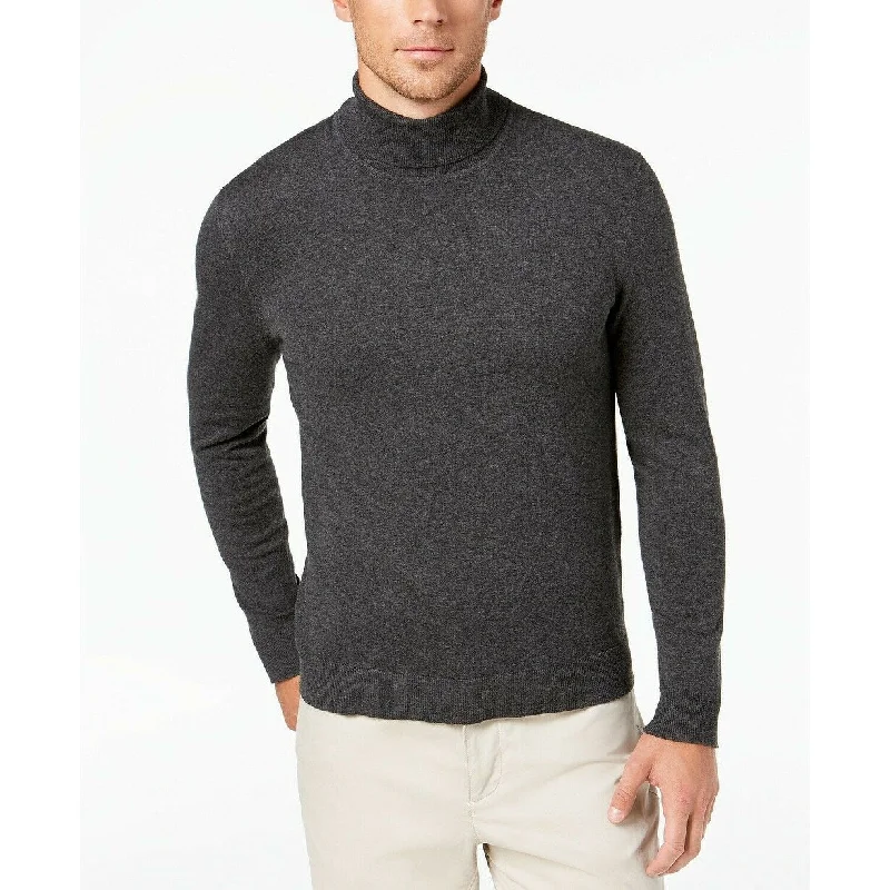 trendy wool sweater for stylish warmth-Alfani Men's Turtleneck Sweater Charcoal Size 2 Extra Large - XX-Large