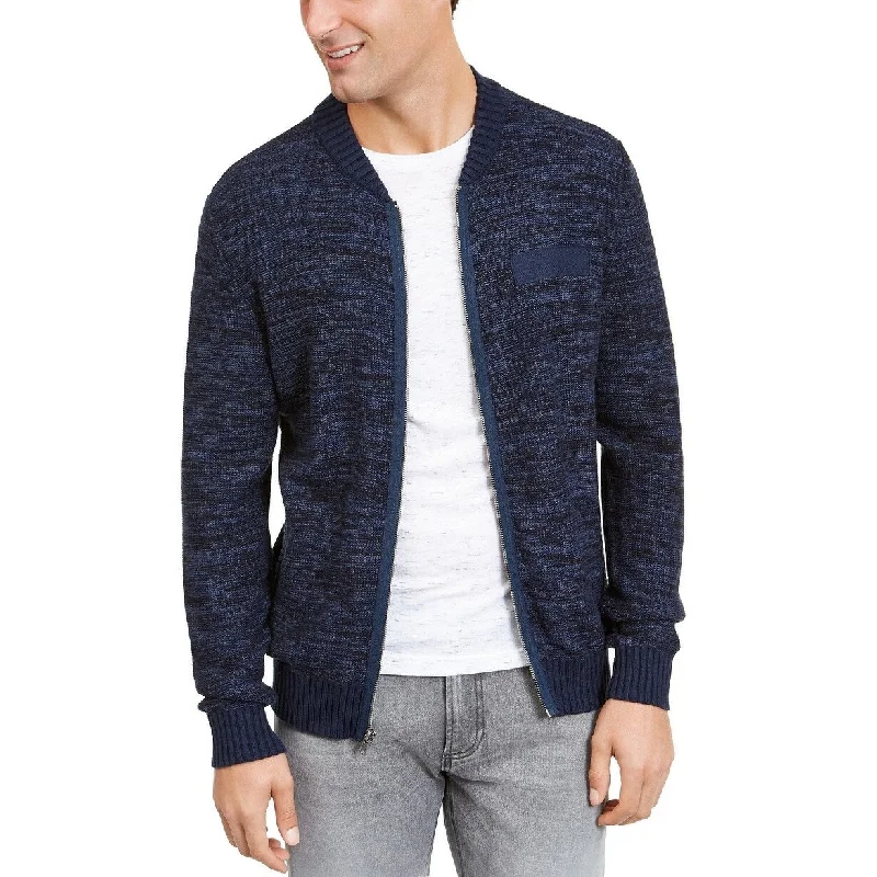 American Rag Men's Textured Zip-Front Cardigan Navy Size Large