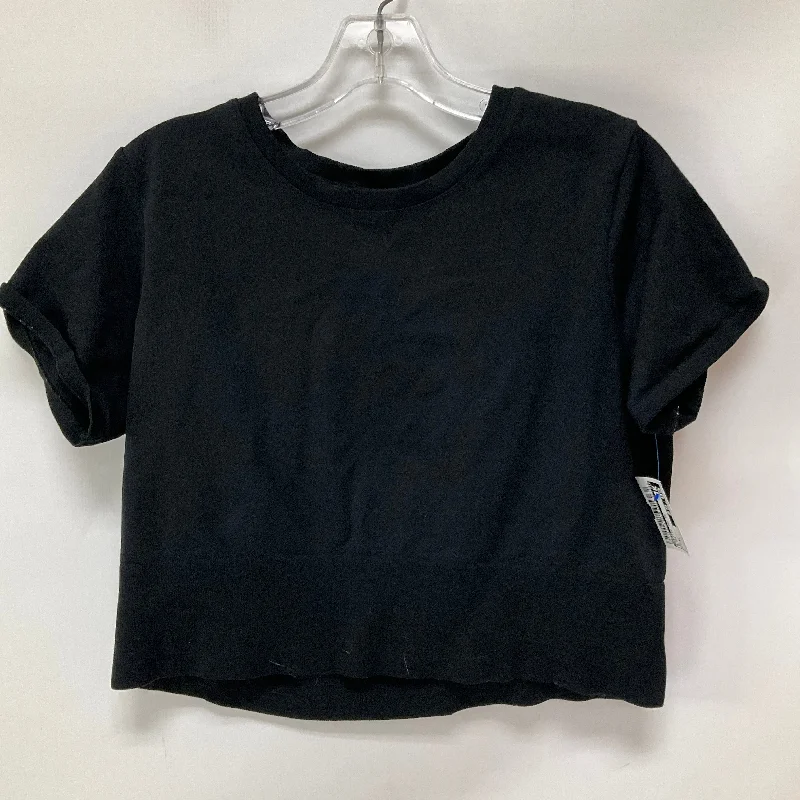 casual women’s short sleeve shirt -Athletic Top Short Sleeve By Aerie In Black, Size: Xl