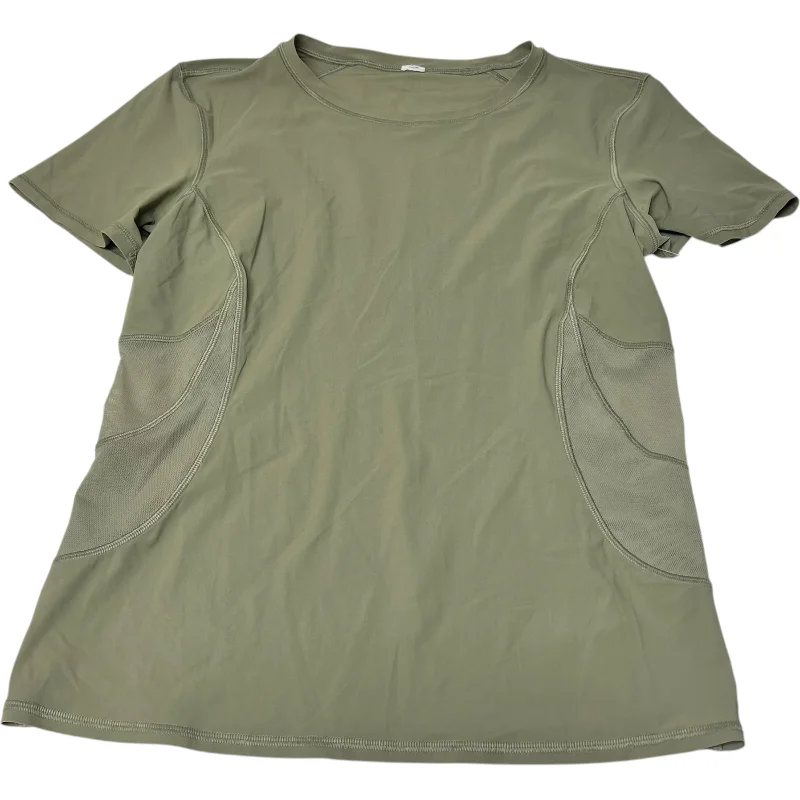 fashionable short sleeve shirt for everyday wear -Athletic Top Short Sleeve By Lululemon In Green, Size: S