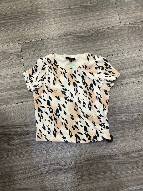 stylish short sleeve cotton t-shirt -Blouse Short Sleeve By Truth In Animal Print, Size: S