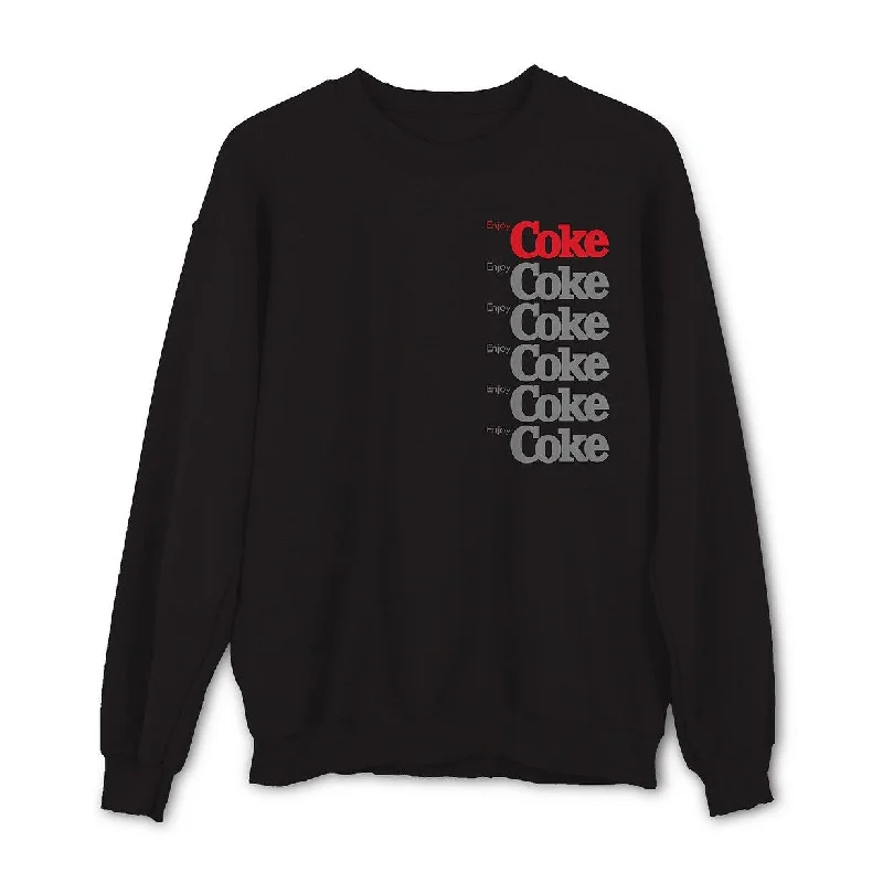 soft sweater for cold weather relaxation-Coke Men's Graphic Sweatshirt Black Size Medium