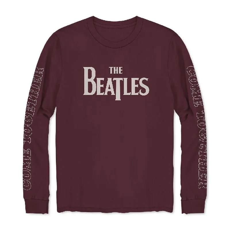 women's cashmere sweater for comfort-Hybrid Men's Long-Sleeve Beatles Come Together T-Shirt Red Size Large