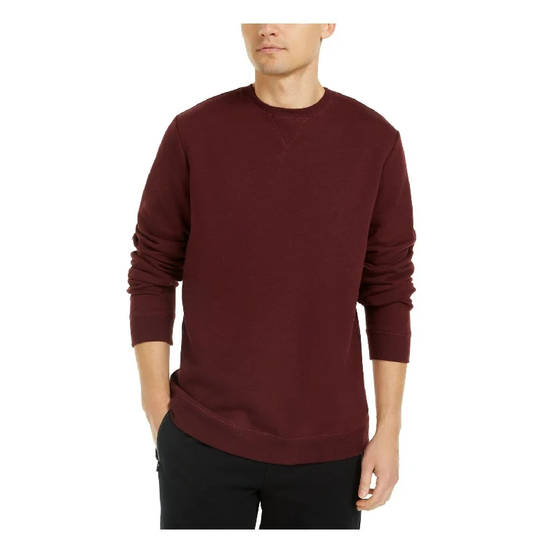 ribbed wool sweater for everyday looks-ID Ideology Men's Fleece Sweatshirt Red Size Small