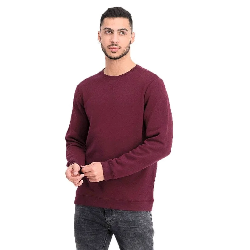 trendy wool sweater for a chic vibe-ID Ideology Men's Fleece Sweatshirt Wine Size Extra Large - XL