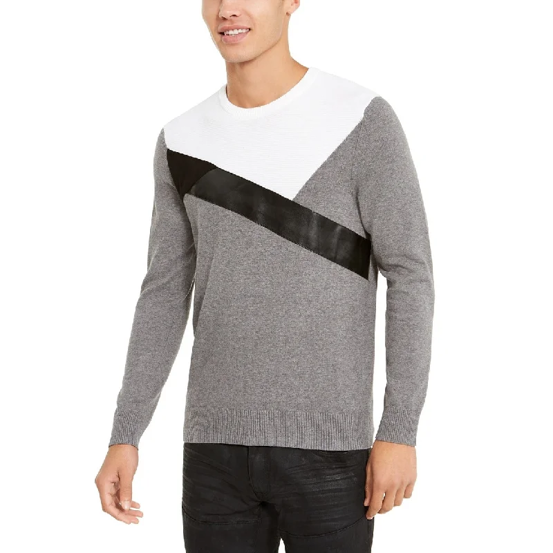 timeless wool sweater for everyday layering-INC International Concepts Men's Colorblocked Sweater Gray Size XX-Large