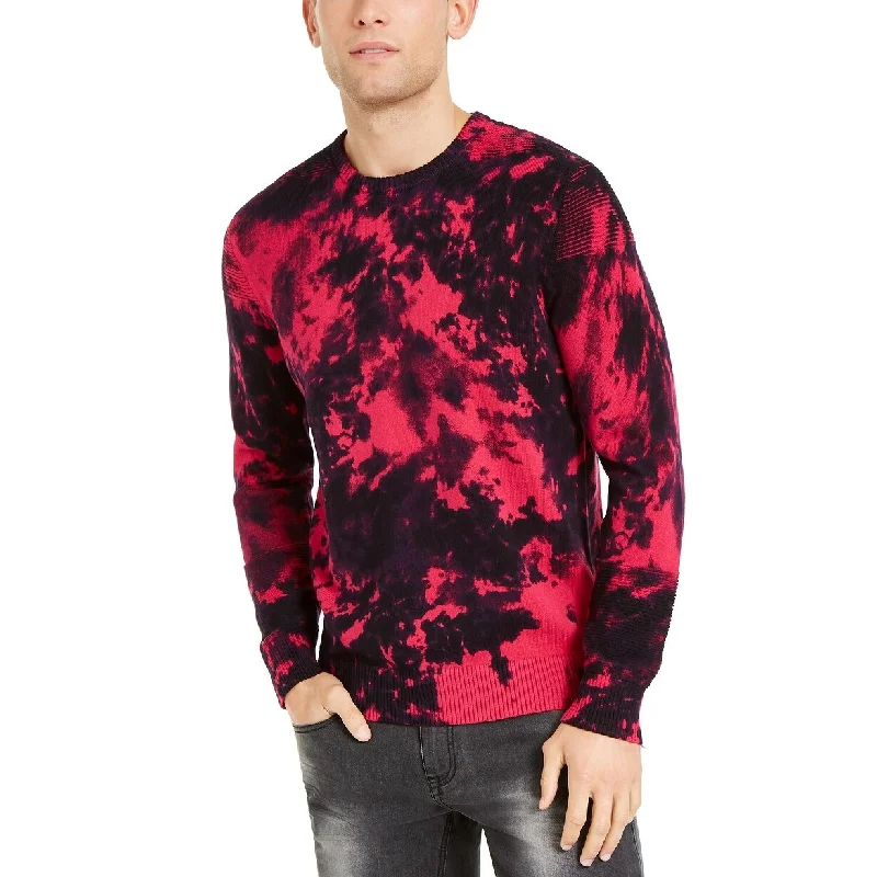 cashmere sweater for travel comfort-INC International Concepts Men's Gnover Tie Dye Sweater Red Size XS