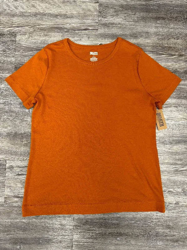 soft short sleeve t-shirt for casual wear -Top Short Sleeve Basic By Duluth Trading In Orange, Size: L