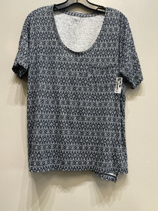 printed short sleeve t-shirt -Top Short Sleeve Basic By Loft  Size: L