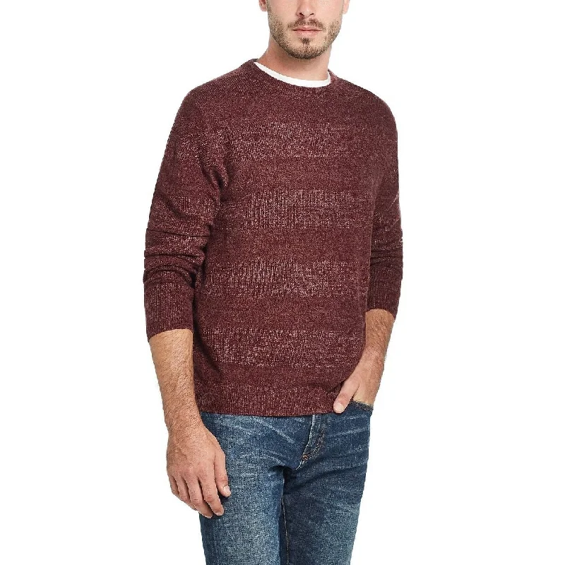 elegant wool sweater for casual wear-Weatherproof Vintage Men's Soft Touch Striped Sweater Wine Size X-Large