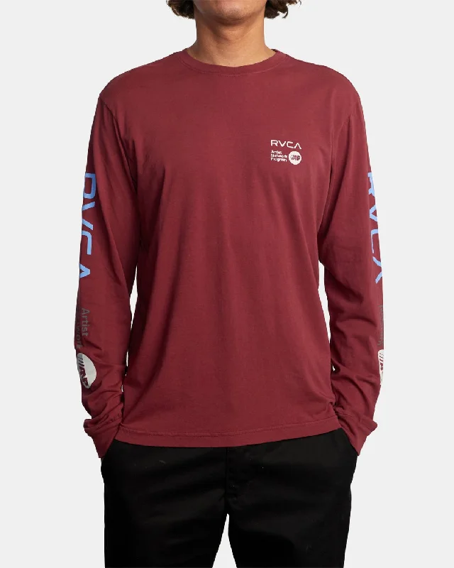 casual short sleeve graphic t-shirt -ANP Long Sleeve Tee - Tawny Port