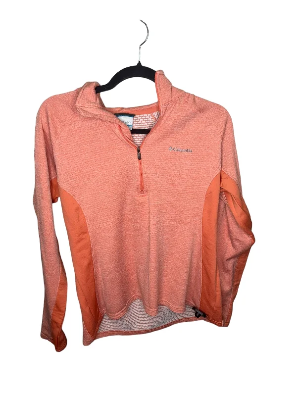 fitted short sleeve t-shirt for athletic wear -Athletic Top Long Sleeve Collar By Columbia In Coral, Size: L