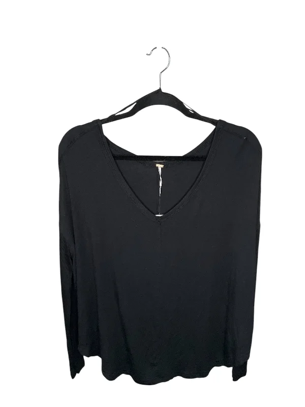 short sleeve t-shirt with funny quotes -Athletic Top Long Sleeve Collar By Free People In Black, Size: Xs