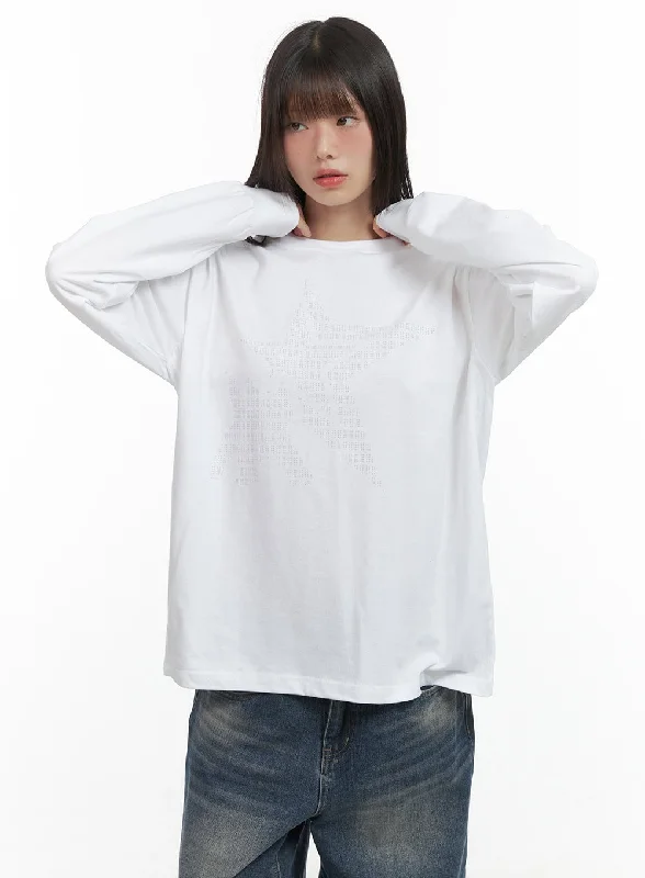 slim cut short sleeve shirt -Basic Loose Fit Long Sleeve Tee CO410