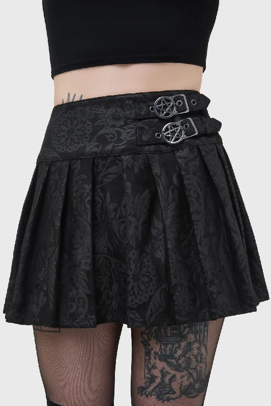 colorful short sleeve t-shirt -Bat Girl Skirt [BLACK LILY]