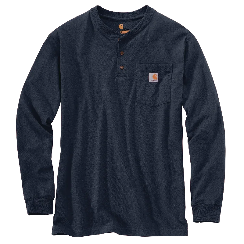 short sleeve t-shirt for men -Carhartt Heavyweight Henley Pocket Long Sleeve - Mens