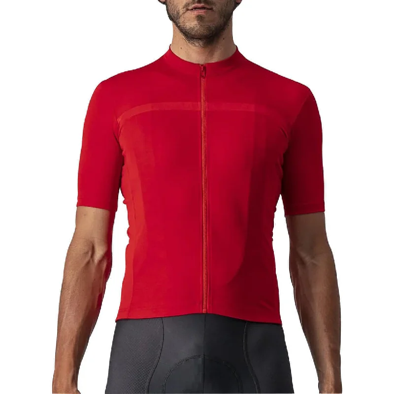 high-quality short sleeve shirt -Castelli Classifica Short Sleeve Mens Cycling Jersey - Red