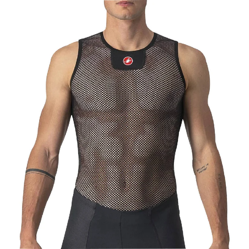 lightweight short sleeve shirt for women -Castelli Core Mesh 3 Sleeveless Mens Cycling Base Layer - Black