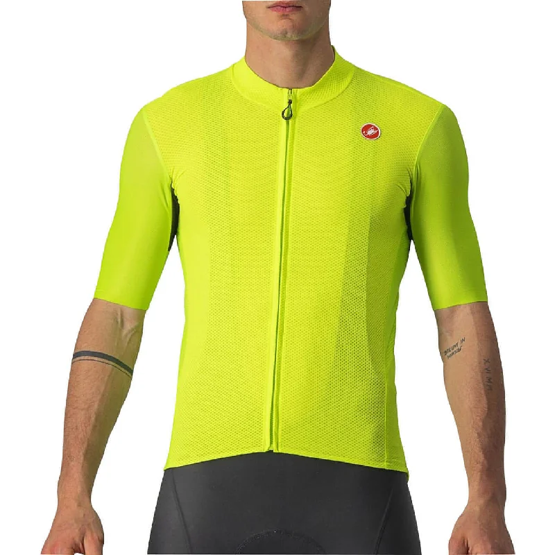 relaxed fit short sleeve t-shirt -Castelli Endurance Elite Short Sleeve Mens Cycling Jersey - Yellow