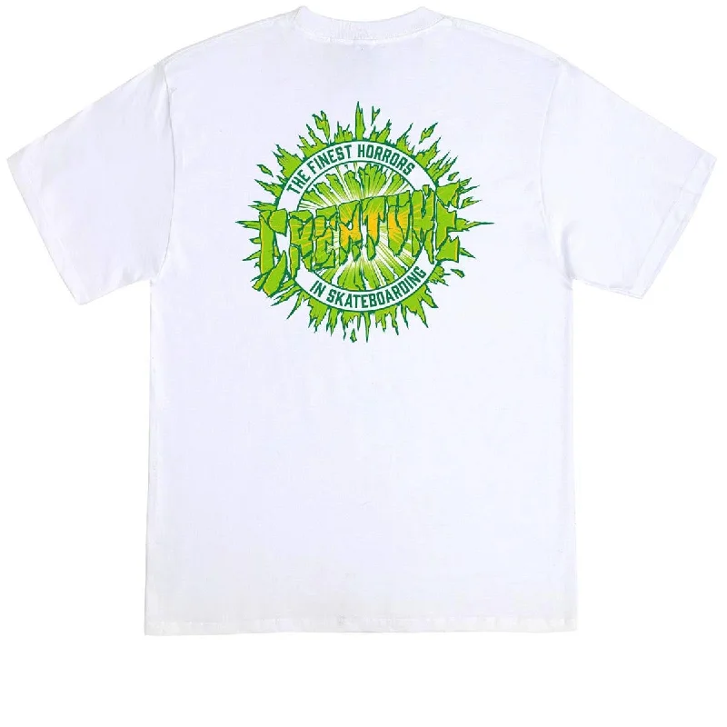 short sleeve t-shirt with unique designs -Creature Finest Shatter T-Shirt - White