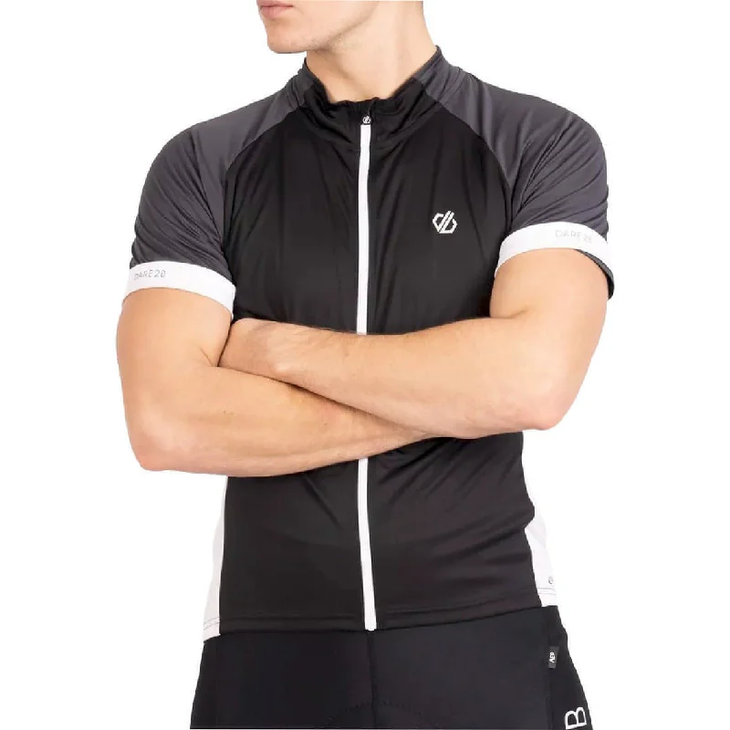 loose short sleeve t-shirt for men -Dare2B Protraction Short Sleeve Mens Cycling Jersey - Black