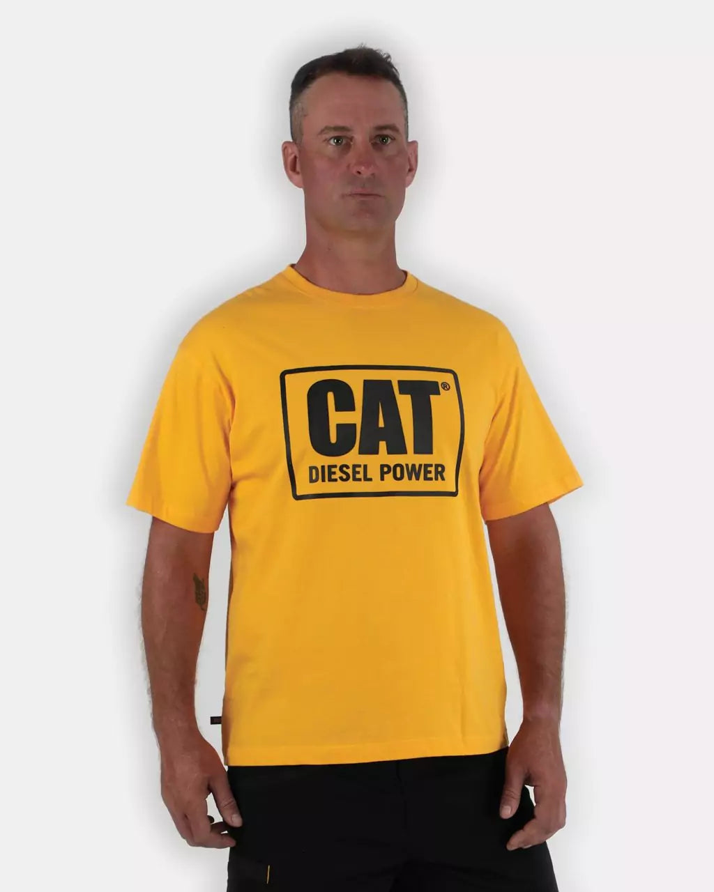 casual men’s short sleeve polo -Men's CAT® Diesel Power T-Shirt - Yellow/Black