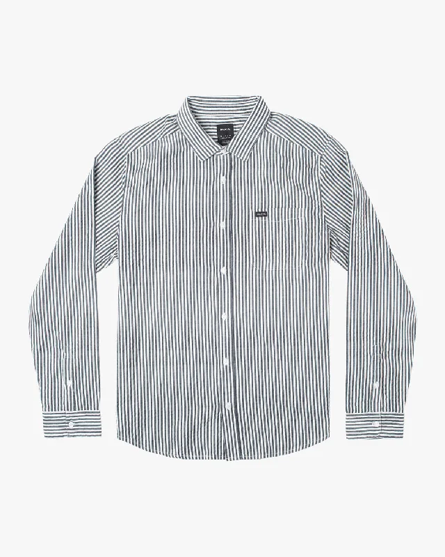 oversized short sleeve shirt -Endless Seersucker Long Sleeve Shirt - Midnight