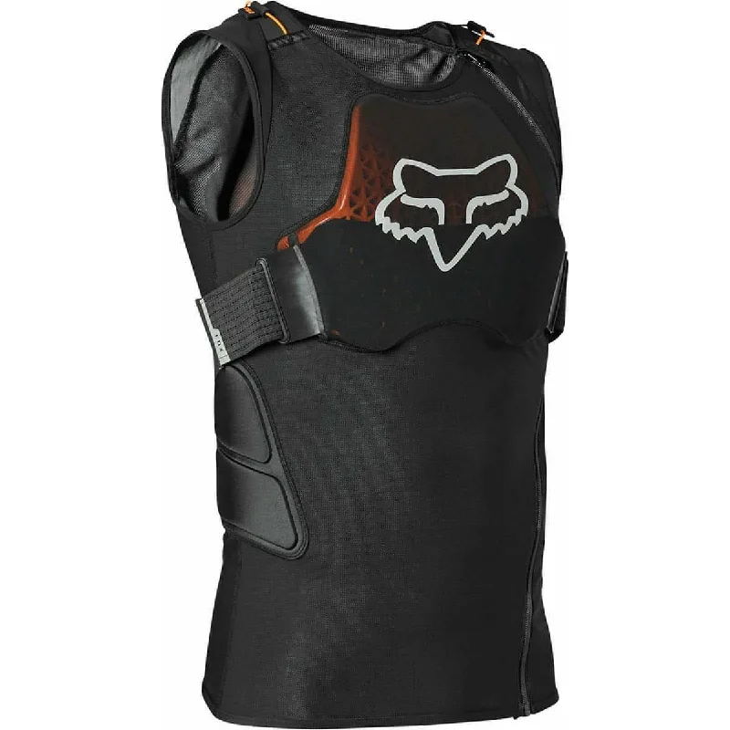 short sleeve t-shirt for travel adventures -Fox BaseFrame Pro D30 Mens Cycling Guard Vest - Black