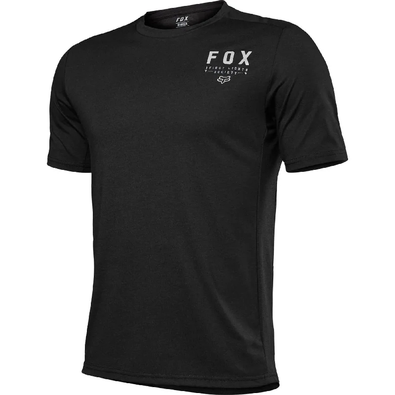 breathable fabric short sleeve t-shirt -Fox Ranger Crys DriRelease Short Sleeve Mens Cycling Jersey - Black