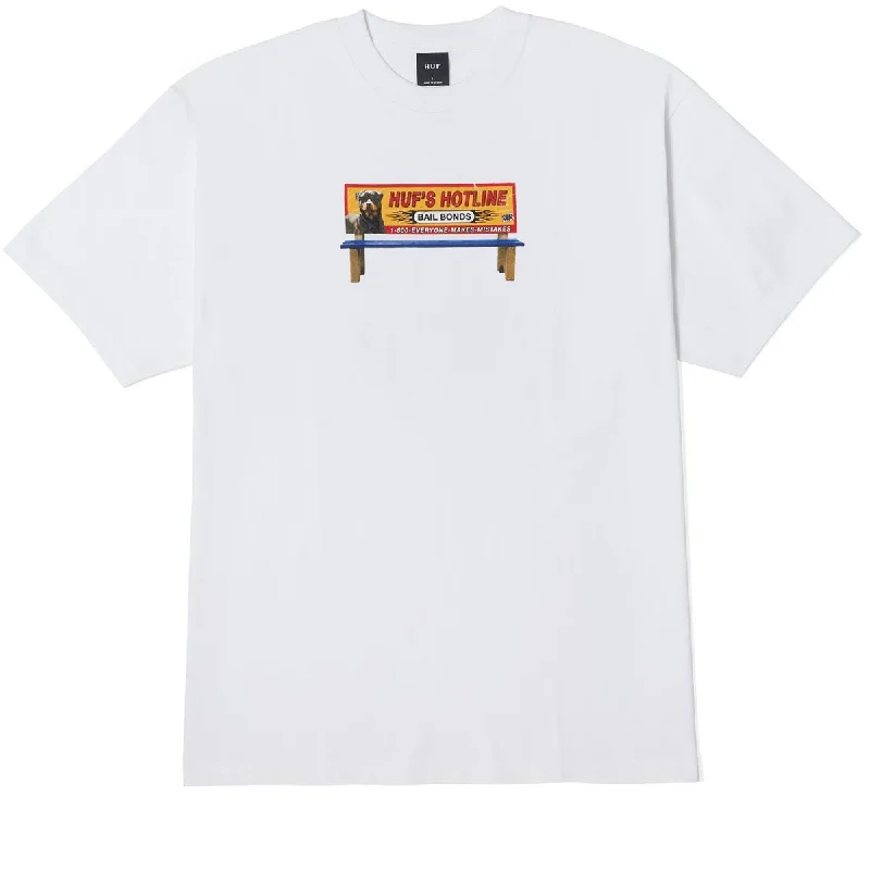 comfortable short sleeve workout shirt -Huf Bail Bonds T-Shirt - White