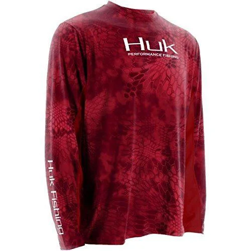 oversized t-shirt for summer -Huk Men's Kryptek Solid Long Sleeve Icon