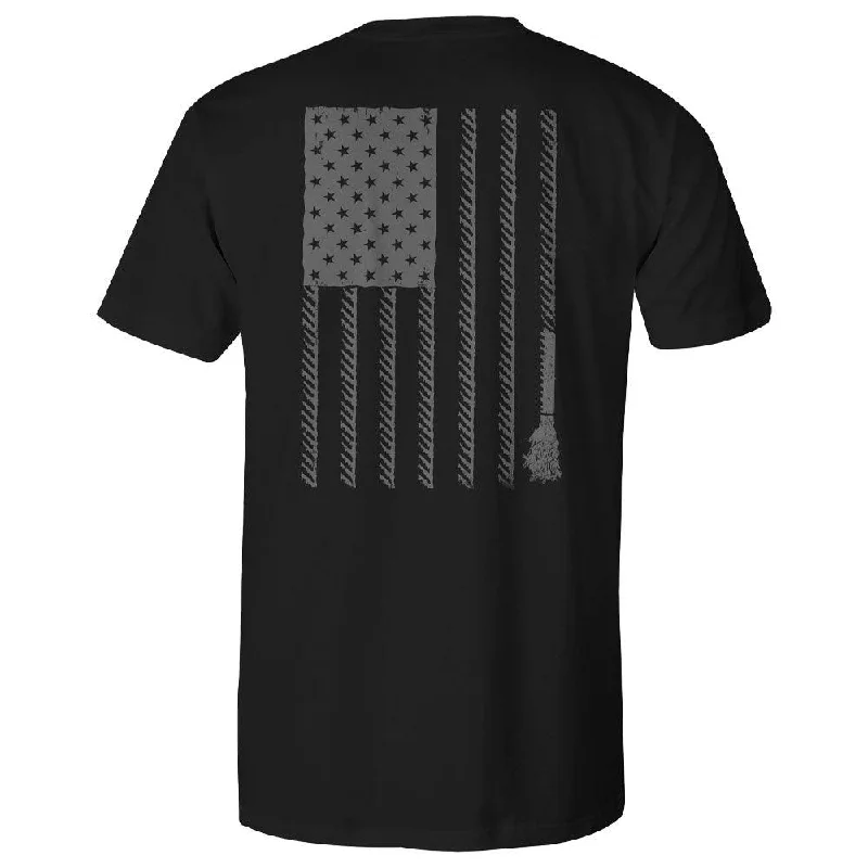 short sleeve t-shirt for yoga -Liberty Roper w/Flag T-shirt - Black