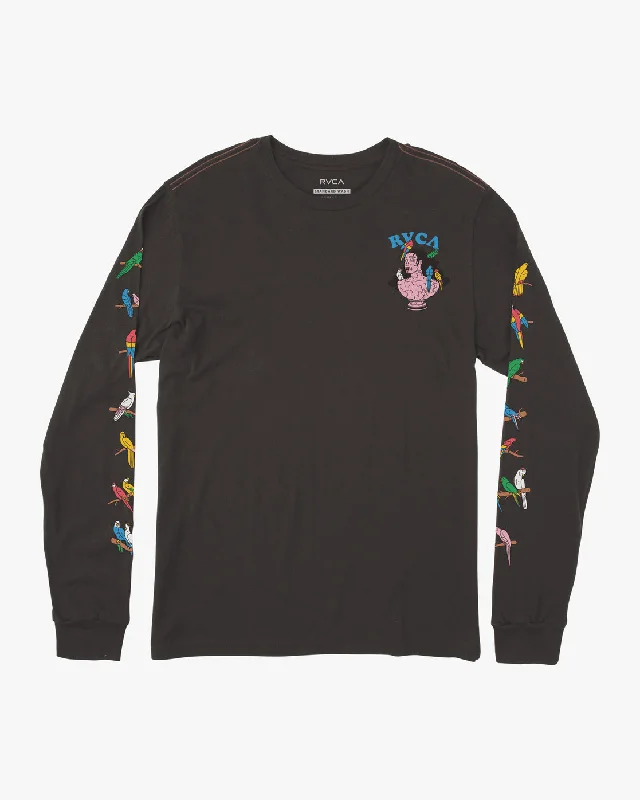 simple short sleeve shirt for casual Fridays -Lp X Klw Parrot Ice Long Sleeve Tee - Pirate Black