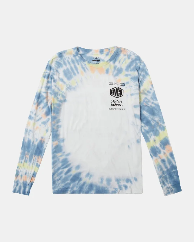 casual short sleeve t-shirt for business meetings -Mashed Tie-Dyed Long Sleeve Tee - White Tie Dye