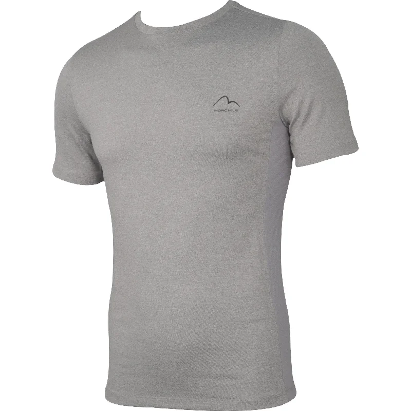 casual men’s short sleeve polo -More Mile Warrior Short Sleeve Mens Fitted Training Top - Grey