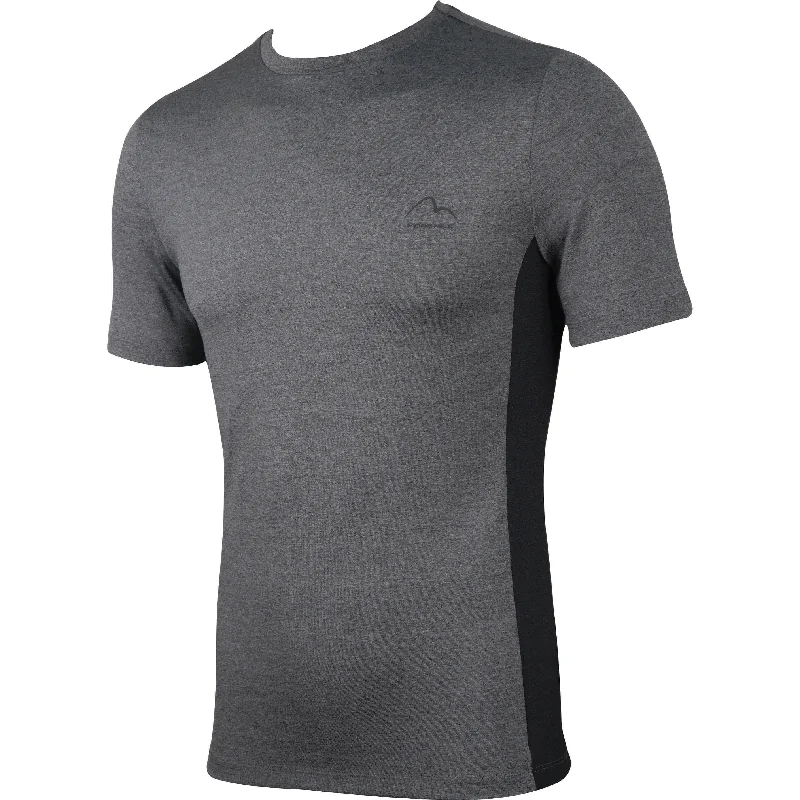 oversized short sleeve shirt for men -More Mile Warrior Short Sleeve Mens Fitted Training Top - Grey