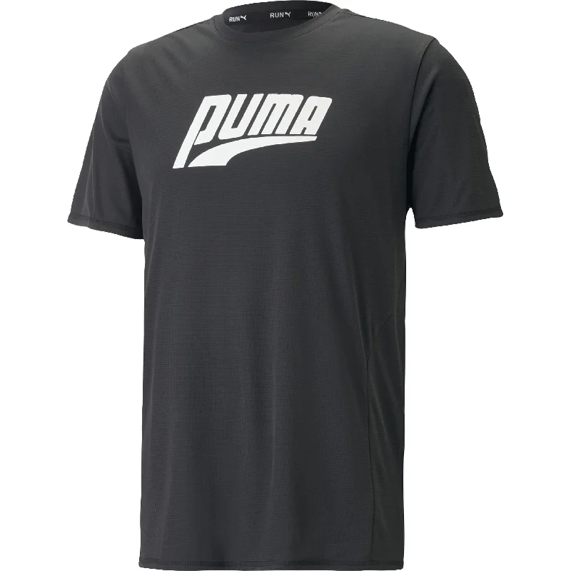 short sleeve high neck t-shirt -Puma Run Favourite Graphic Short Sleeve Mens Running Top - Black